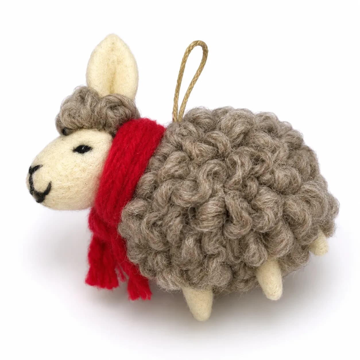 Brown Christmas Sheep Ornament, 40g, from Achham